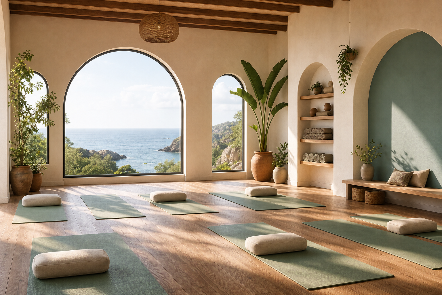 Bat Yam Yoga studio interior with natural light